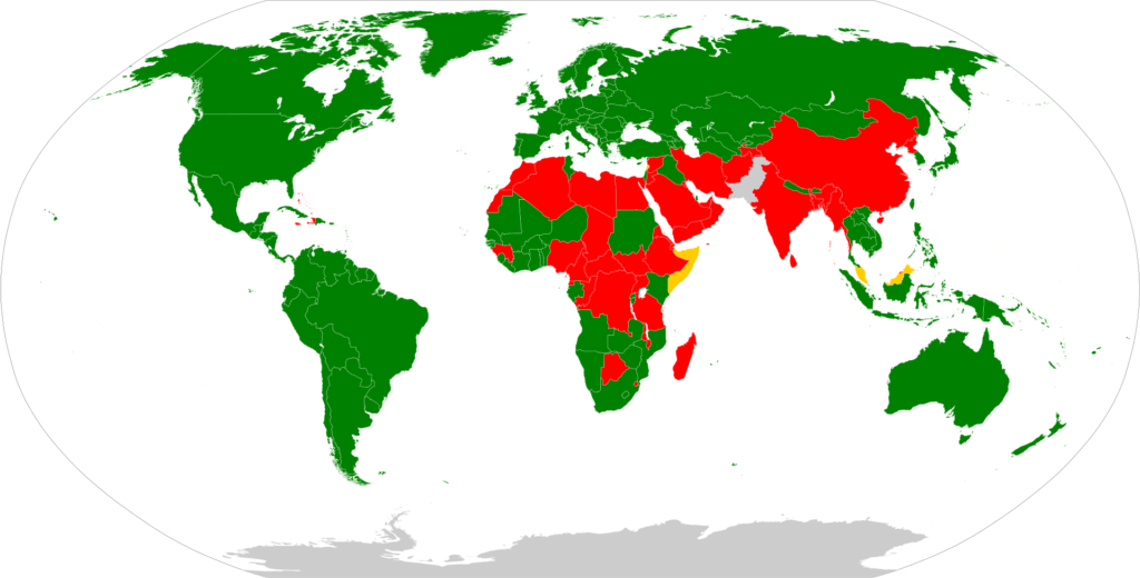 Marital rape laws by country.svg